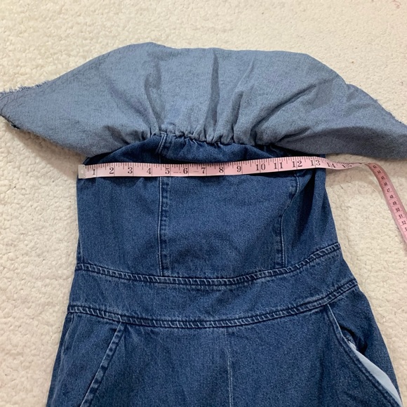 Hei hei Anthropologie denim strapless jumpsuit - Picture 6 of 8